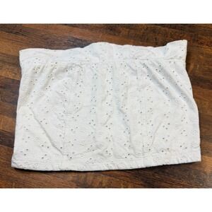 Aeropostale white eyelet lace strapless tube top. Cropped bandeau size XS.